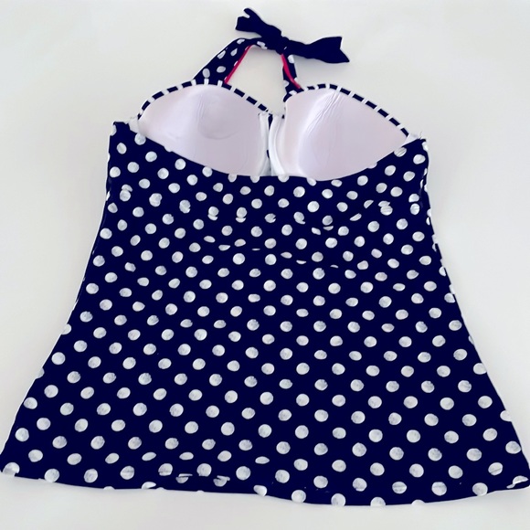M (8-10) Santorini Collection polka dot tankini black/white/red/gold - Picture 2 of 8
